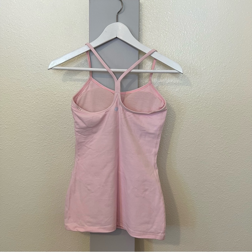 Size 4 lululemon baby pink Power Y tank